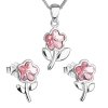 26042 sada šperku s kryštálmi swarovski nausnice retiazok a prívesok ružová kyticka 39172 3 light rose