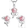26042 3 sada šperku s kryštálmi swarovski nausnice retiazok a prívesok ružová kyticka 39172 3 light rose
