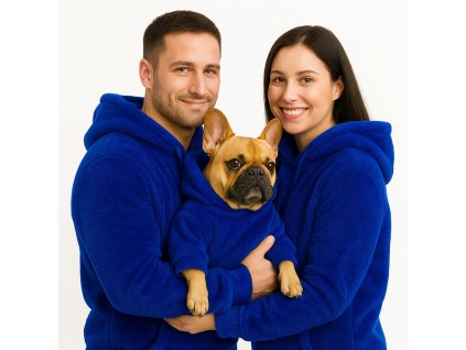Modrá beránková Unisex mikina pro páníčka s kapucí