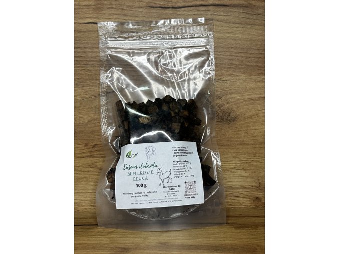 Mini kozie pľúca – sušená maškrta pre psov a mačky