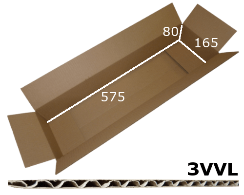 Kraftová klopová krabice 575x165x80