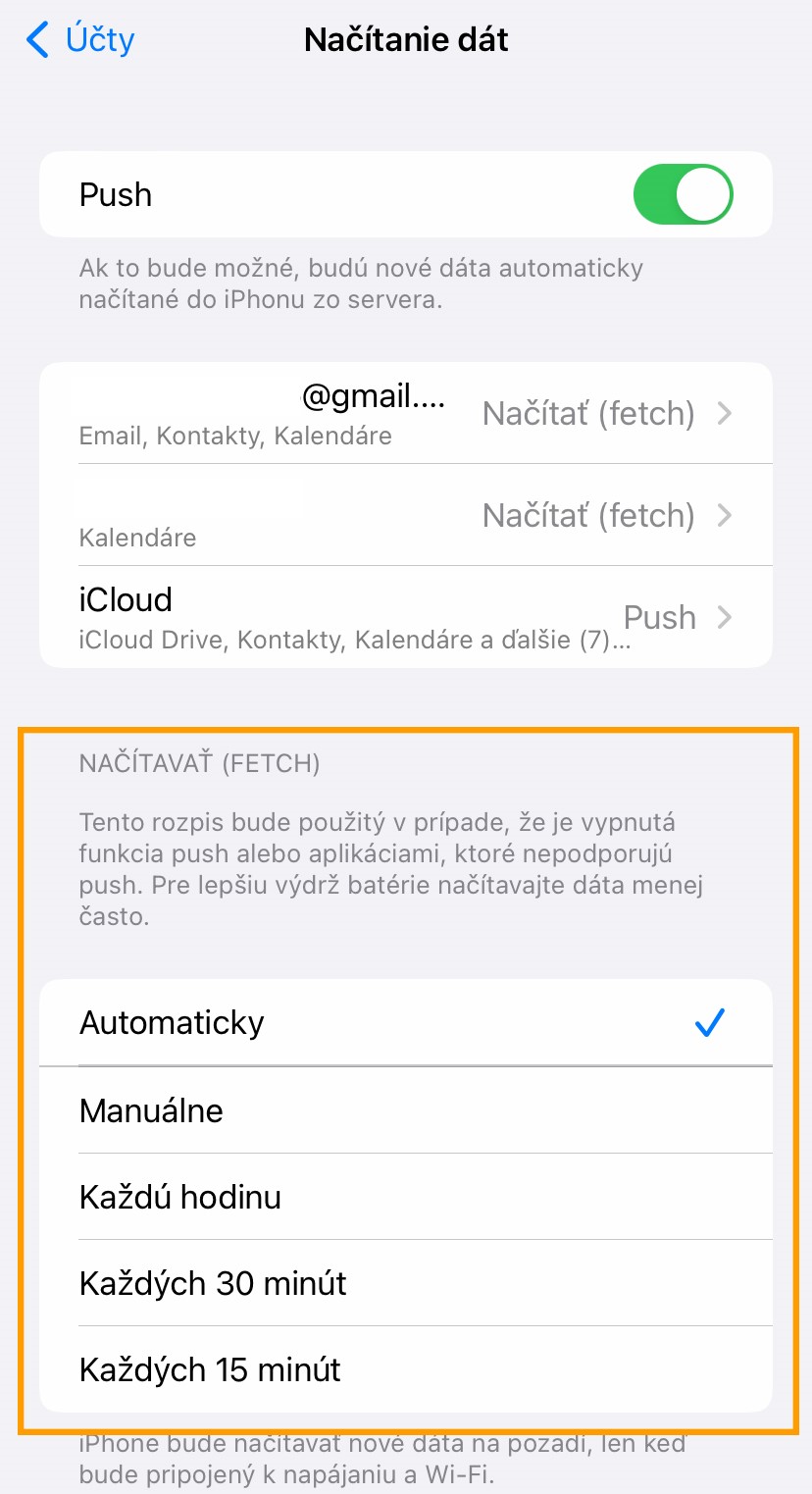 Vypnutie automatickej synchronizacie aplikácií v IOS