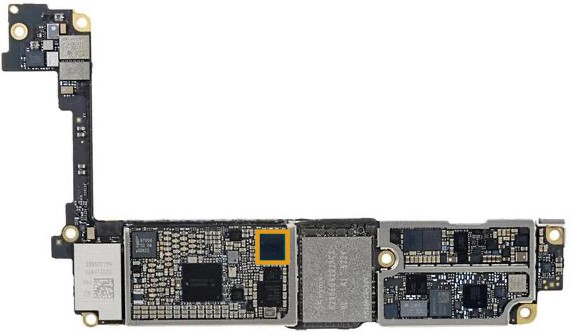 Základná doska iPhone 7 a označenie audio IC