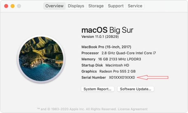 sn macbook osx