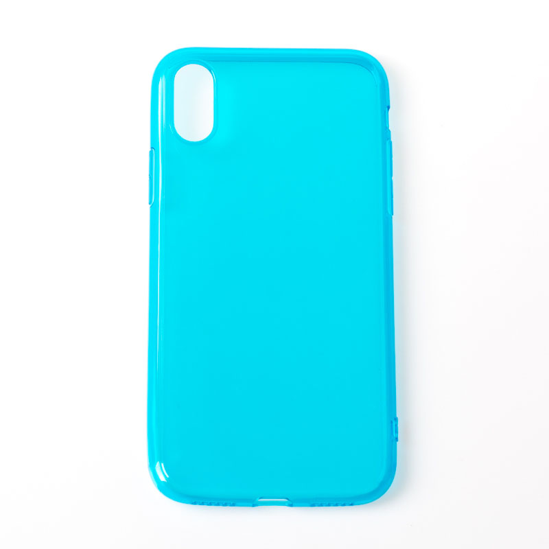 IPHONE X - gumený obal - priehľadná modrá
