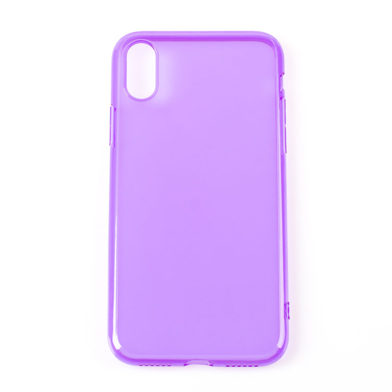 IPHONE X - gumený obal - priehľadná fialová