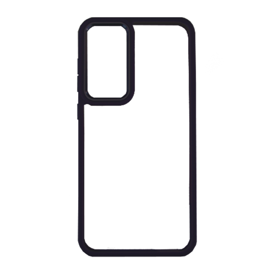 Samsung Galaxy S23 Plus - plastový obal s farebným rámom - čierna