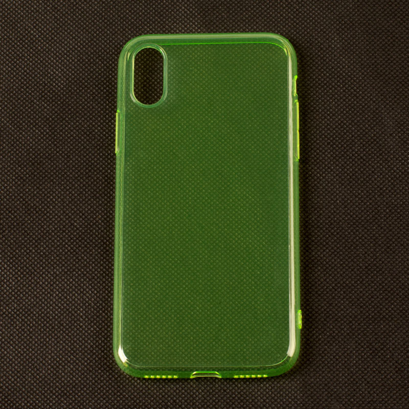 IPHONE X - gumený obal - priehľadná zelená