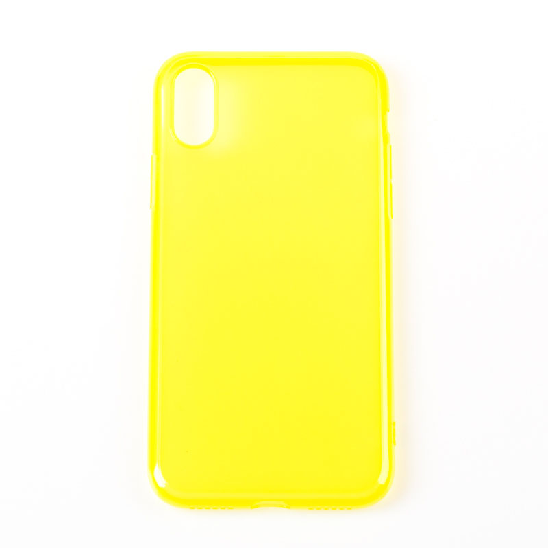 IPHONE X - gumený obal - priehľadná žltá