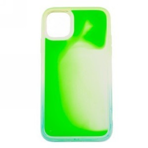 IPHONE 11 Pro - Svietiaci neónový obal s pieskom - Zelená