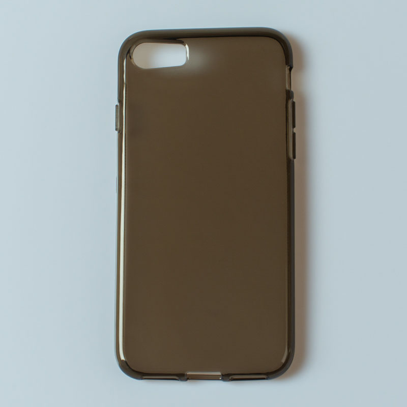 IPHONE 7 - gumený obal - priehľadná čierna