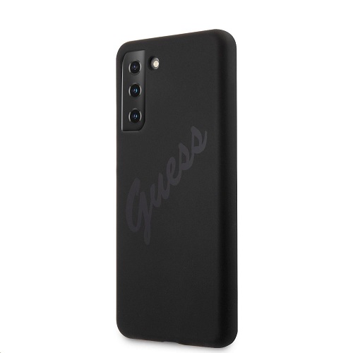 Guess Silicone Vintage Zadní Kryt pro Samsung Galaxy S21 Plus Čierna