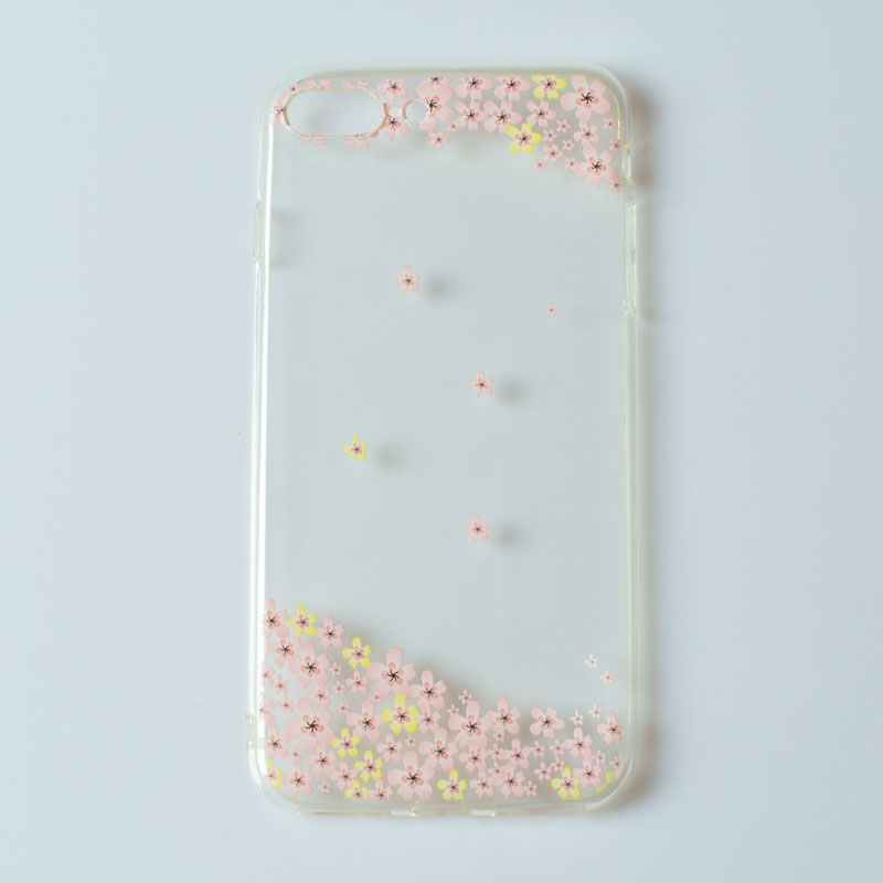 IPHONE 7 Plus - gumený obal - ružové a žlté kvety
