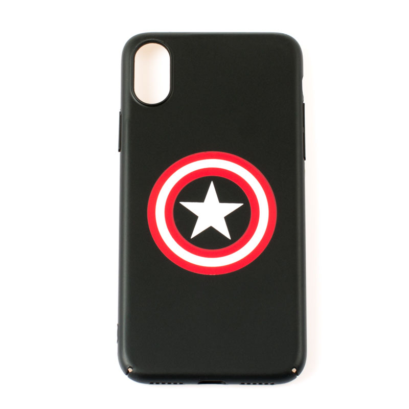IPHONE X - plastový obal - Cpt. Amerika - čierna