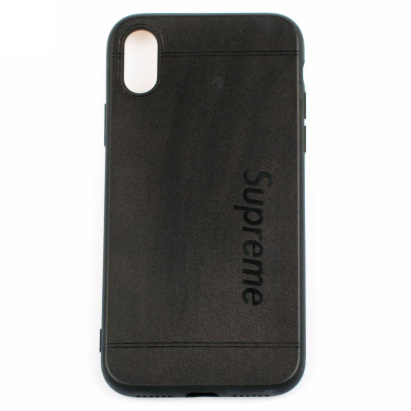 IPHONE X - gumený obal - Supreme - čierna