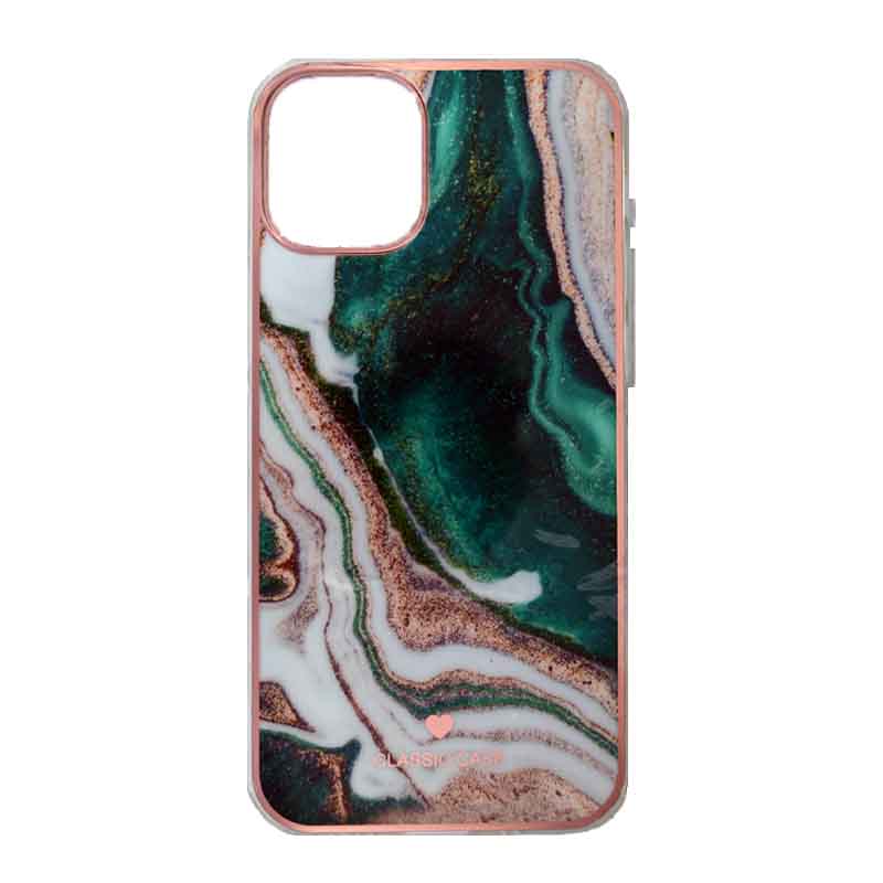 Classic Case - IPHONE 12 Mini - gumený obal - Mramor - Zelená