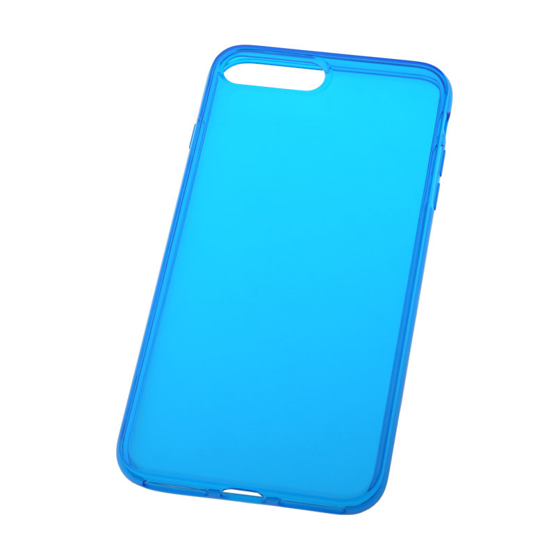 IPHONE 8 Plus - gumený obal - priehľadná modrá