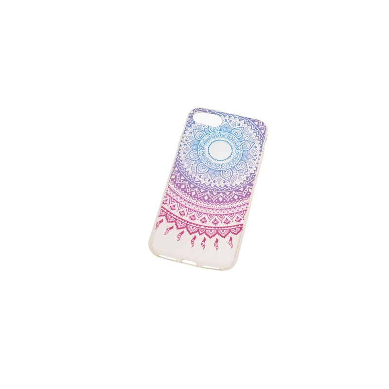 IPHONE 7 - gumený obal - mandala - ružová