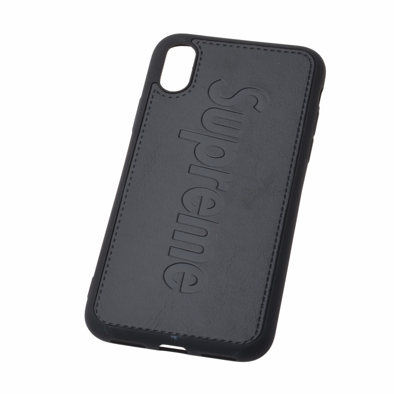 IPHONE X - koženkový obal - Supreme - čierna