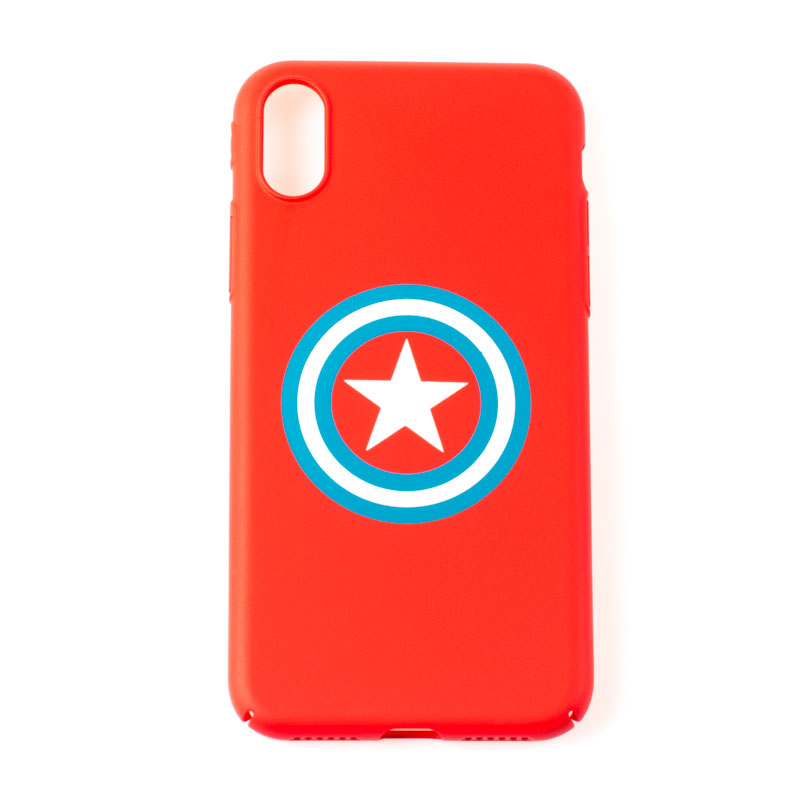 IPHONE X - plastový obal - Cpt. Amerika - červená