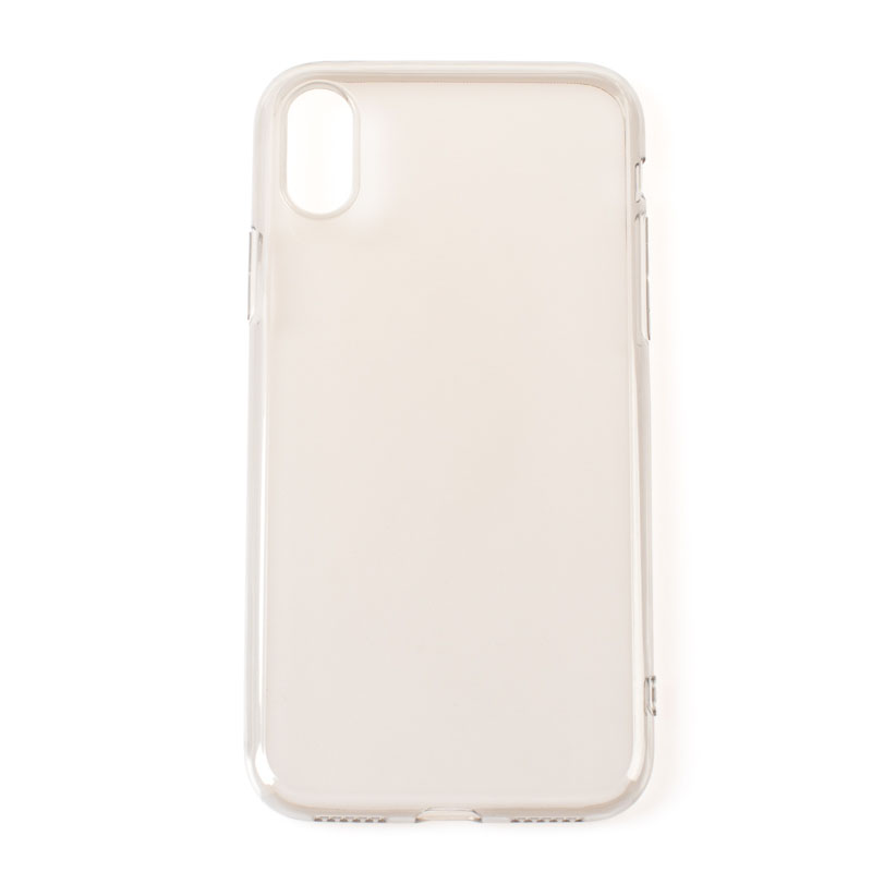 IPHONE X - gumený obal - priehľadná čierna