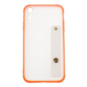 IPHONE XR - gumený obal - Hand strap holder - Oranžová