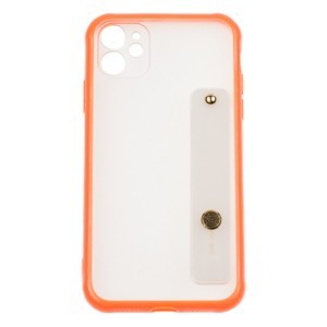 IPHONE 11 - gumený obal - Hand strap holder - Oranžová