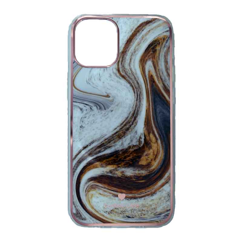 Classic Case - IPHONE 12 Mini - gumený obal - Mramor - Hnedá