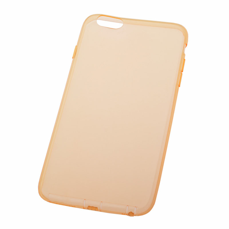 IPHONE 6 Plus - gumený obal - priehľadná oranžová