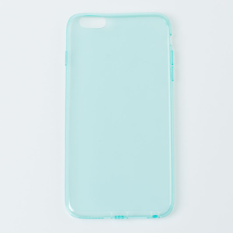 IPHONE 6 Plus - gumený obal - priehľadná tyrkysová