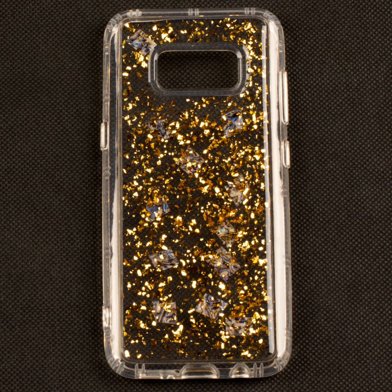 Samsung Galaxy S8 - gumený obal - fragmenty - zlatá