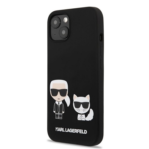 Karl Lagerfeld and Choupette Liquid Silicone Zadní Kryt pro IPHONE 13 mini Čierna