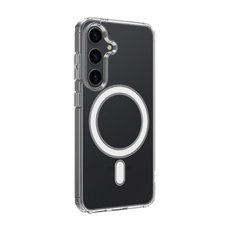 Samsung Galaxy S25 - gumený obal s MagSafe - priehľadná