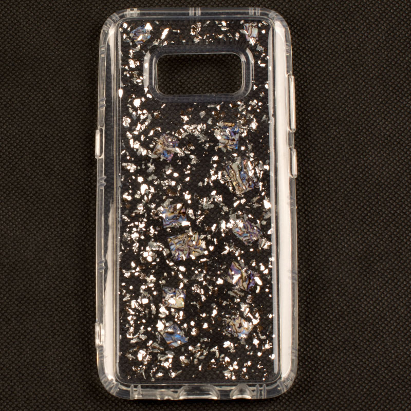 Samsung Galaxy S8 - gumený obal - fragmenty - strieborná