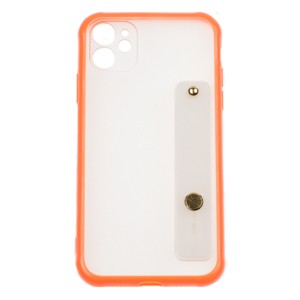 IPHONE 11 Pro - gumený obal - Hand strap holder - Oranžová