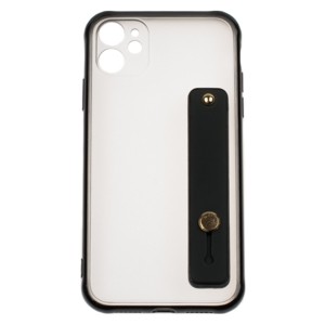 IPHONE 11 Pro - gumený obal - Hand strap holder - Čierna