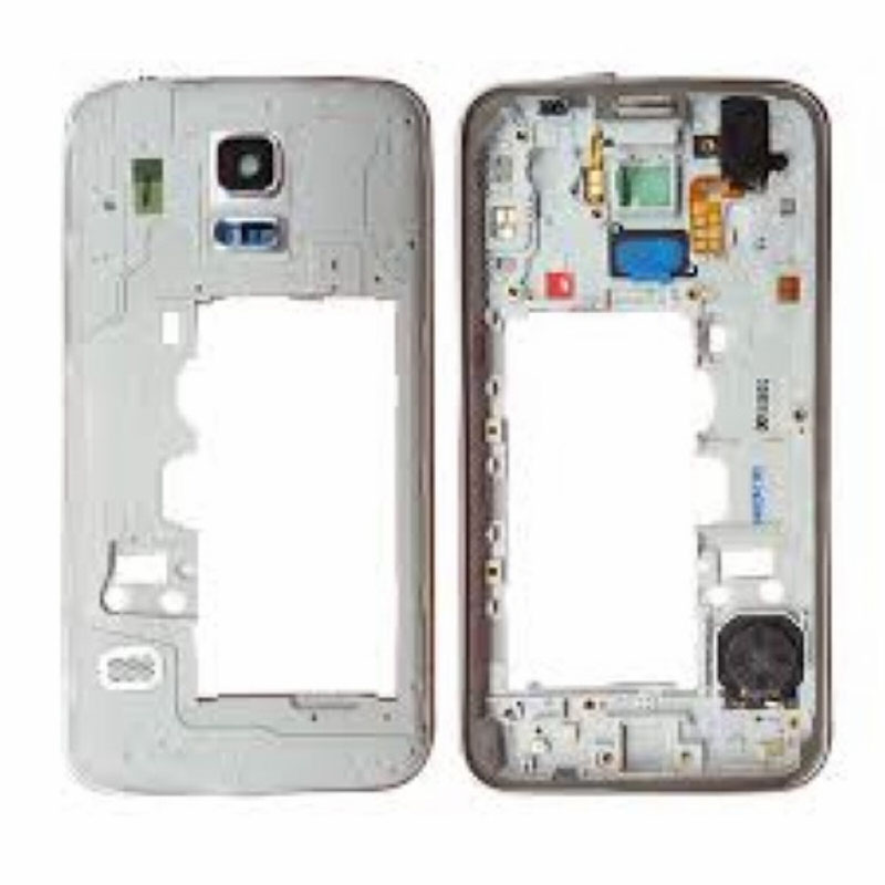 Samsung Galaxy S5 mini Stredový rám s dielmi (strieborná)