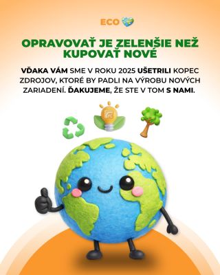 Opravovať je zelenšie než kupovať nové 🌍💚 Každá oprava znamená menej odpadu a menej zbytočne spotrebovaných zdrojov....