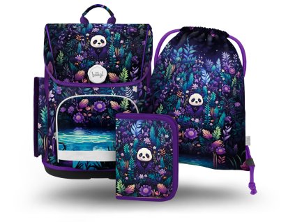 BAAGL 3 SET Ergo Jungle Panda: aktovka, penál, sáček