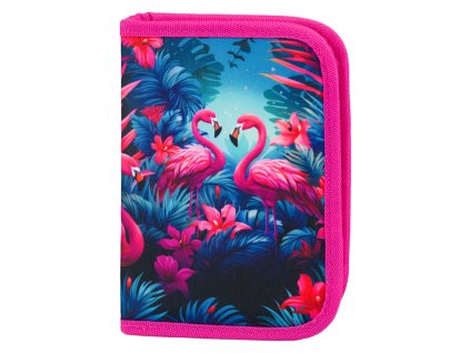 BAAGL Školní penál jednopatrový Plameňáci