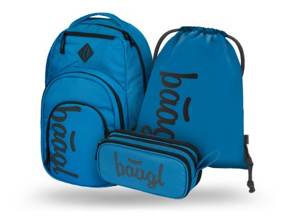 BAAGL 3 SET Coolmate Ocean Blue: batoh, penál, sáček