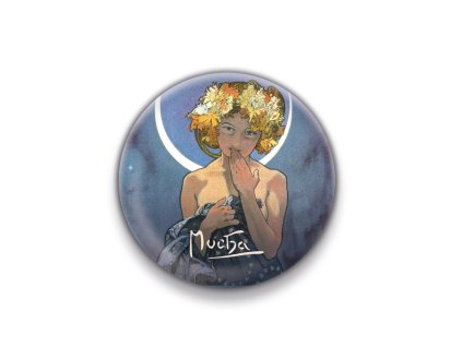 Magnet Alfons Mucha – Luna, kulatý, 5 cm