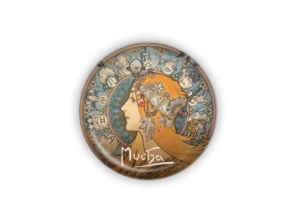 Kovový otvírák Alfons Mucha - Zodiak, ø 5,8 cm
