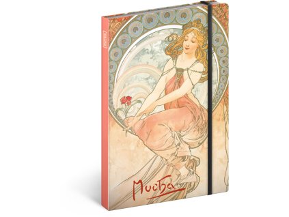 NOTIQUE Notes Alfons Mucha – Malířství, linkovaný, 13 x 21 cm