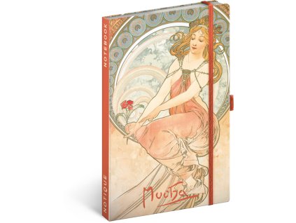 NOTIQUE Notes Alfons Mucha – Malířství, linkovaný, 13 x 21 cm