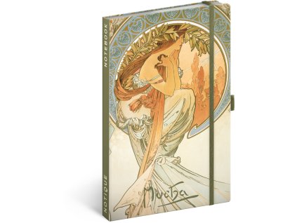 NOTIQUE Notes Alfons Mucha – Poezie, linkovaný, 13 x 21 cm