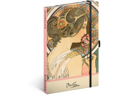 NOTIQUE Notes Alfons Mucha – Petrklíč, tečkovaný, 13 x 21 cm