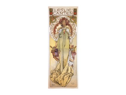Pohled Alfons Mucha – Leslie Carter, krátký