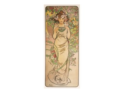 Pohled Alfons Mucha – Rose, dlouhý