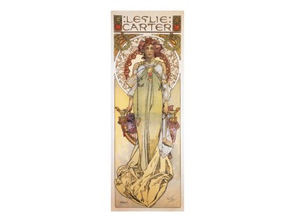 Pohled Alfons Mucha – Leslie Carter, dlouhý